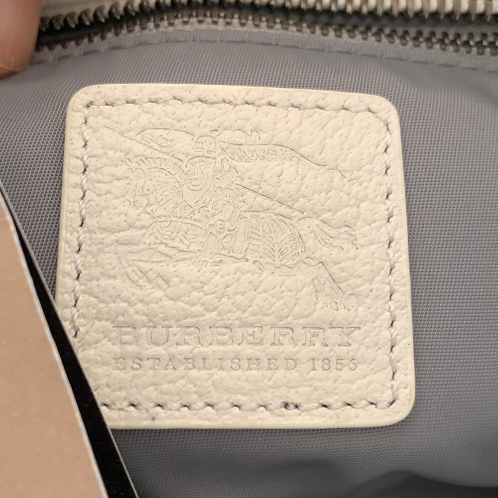 NWT Burberry Off White Small Avondale Nylon and Leather Shoulder Bag - Picture 10 of 15